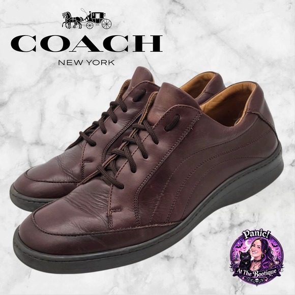 Coach Stephan Oxford Mens 10 D Leather Mahogany Brown Lace Up Made in Italy Shoe main image 13